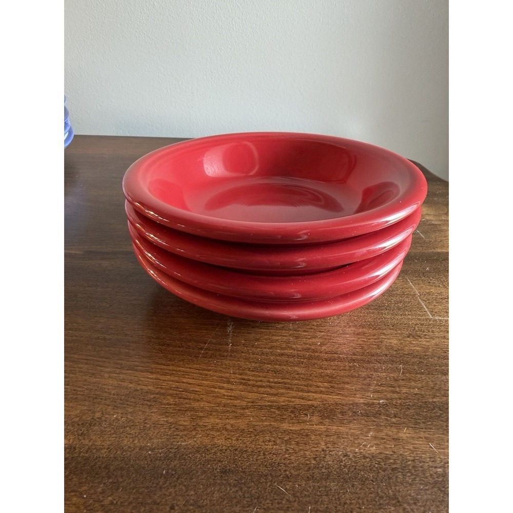 Set Of 4 Scarlet Fiesta Fiestaware 4.75" Fruit Berry Salsa Bowls Red Small Bowl